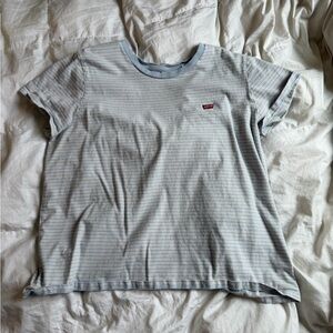 Levi's Blue & White Thin-Striped Kids Short-Sleeve Tee